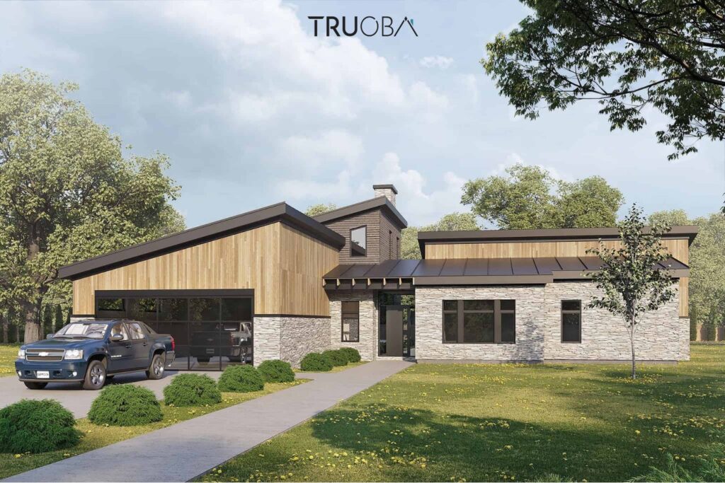 1970 sqft Ranch-Style 3-Bedroom 2.5-Bathroom House Plan